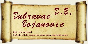 Dubravac Bojanović vizit kartica